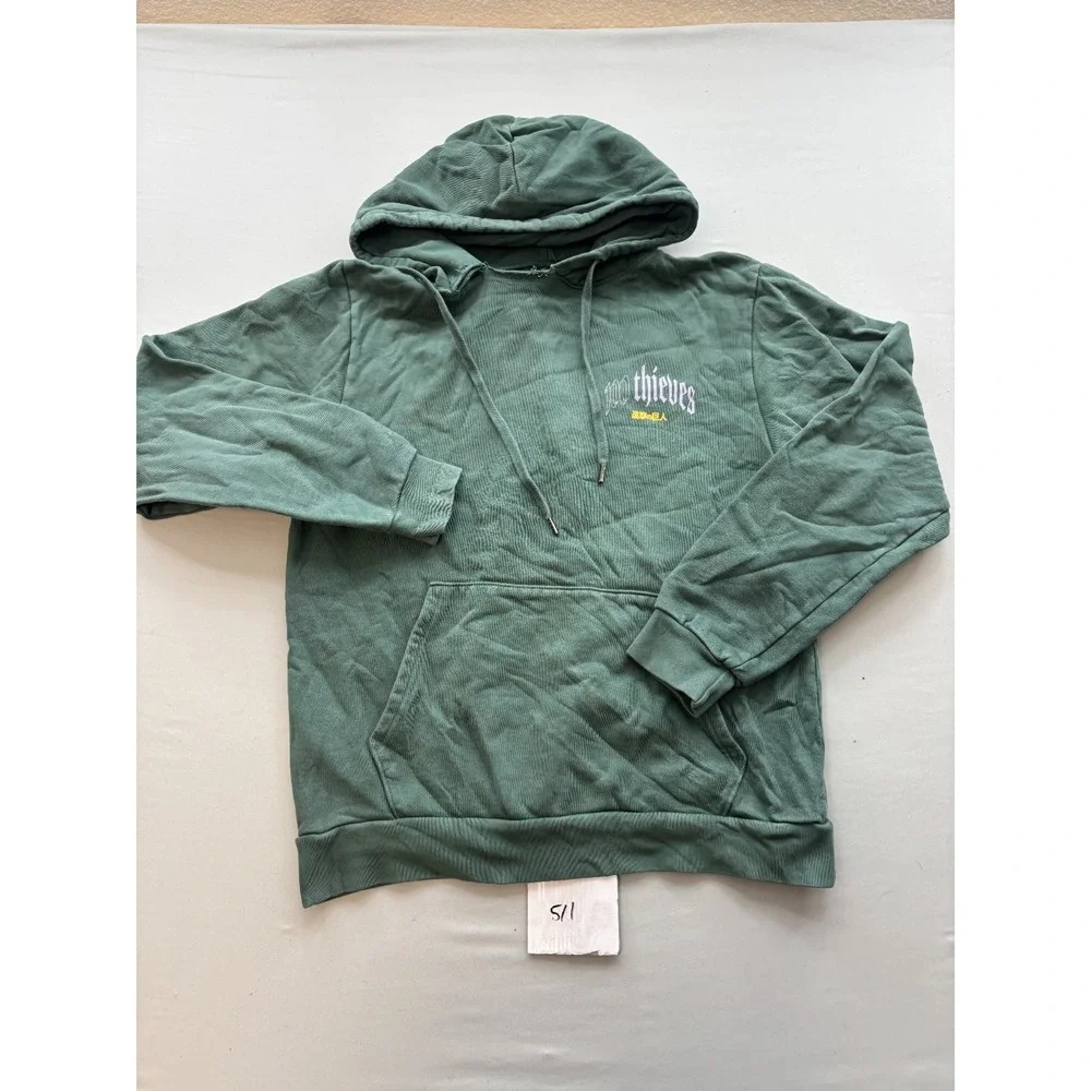 100 Thieves x Attack on Titan AOT Hoodie Mens Green Graphic Sweatshirt M